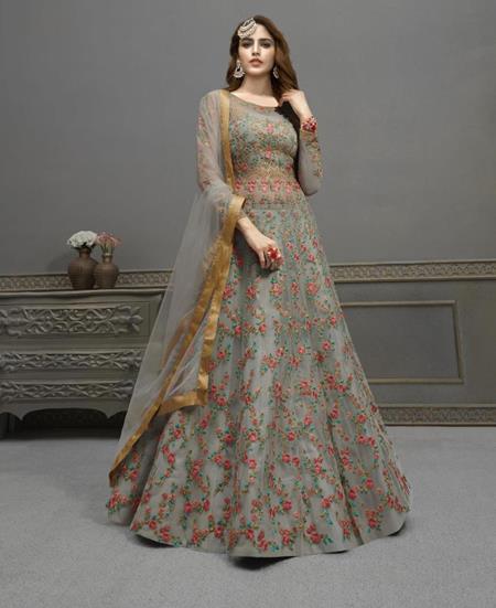 Picture of Resplendent Grey Party Wear Gown