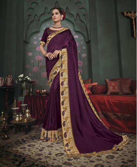 Picture of Ravishing Purple Silk Saree