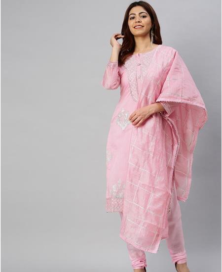 Picture of Ideal    Pink Straight Cut Salwar Kameez