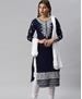 Picture of Well Formed  Nevy Blue Straight Cut Salwar Kameez