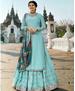 Picture of Sightly Sky Blue Straight Cut Salwar Kameez