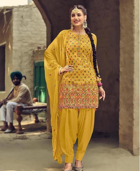 Picture of Ravishing Yellow Patiala Salwar Kameez