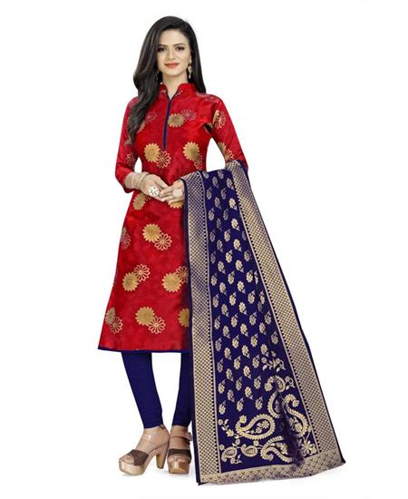 Picture of Statuesque Red Cotton Salwar Kameez