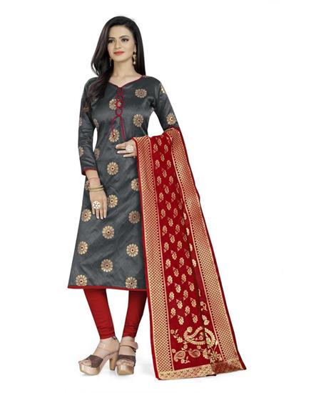 Picture of Sightly Grey Cotton Salwar Kameez