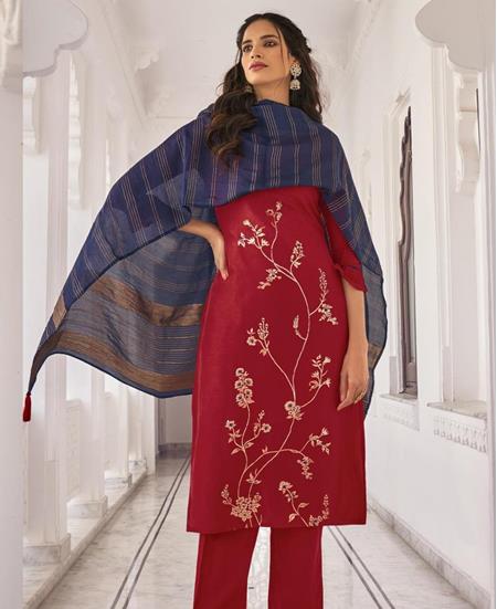 Picture of Nice Red Readymade Salwar Kameez
