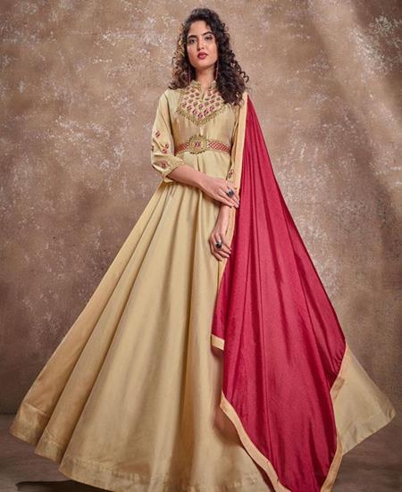 Picture of Stunning Cream Readymade Gown
