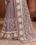 Picture of Stunning Light Brown Net Saree