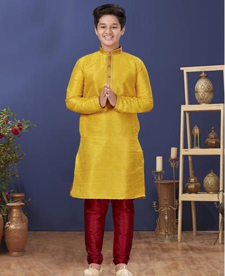 Picture of Radiant Yellow Kids Kurta Pyjama