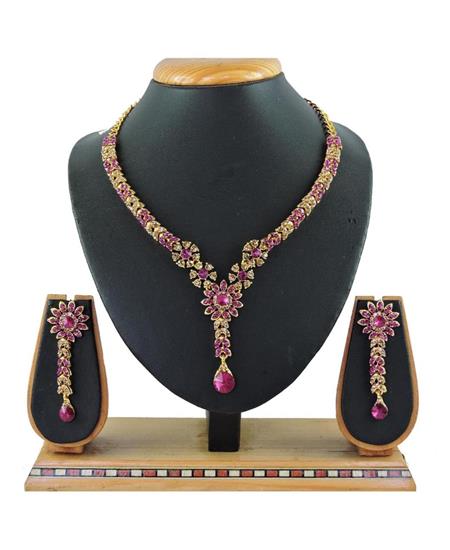 Picture of Alluring Pink Necklace Set