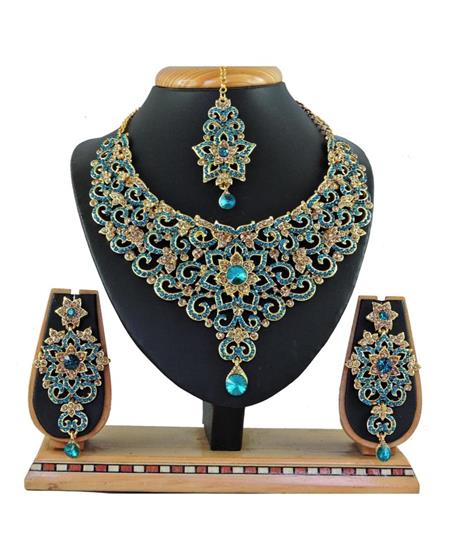 Picture of Well Formed Sky Blue Necklace Set