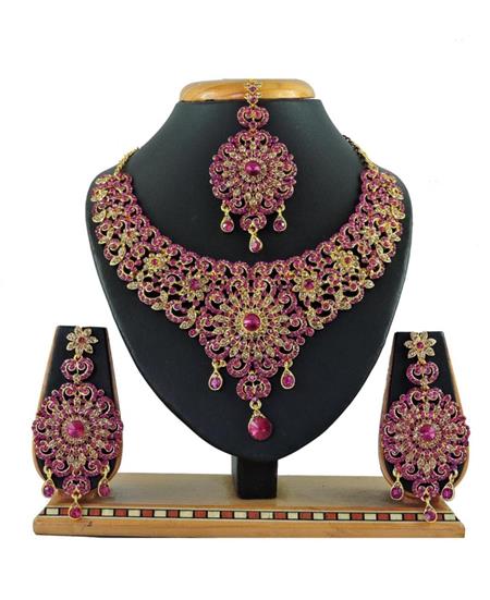 Picture of Marvelous Rani Pink Necklace Set