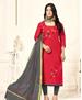 Picture of Exquisite Red Straight Cut Salwar Kameez