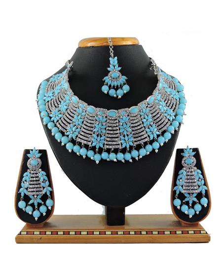 Picture of Classy Firozi Necklace Set