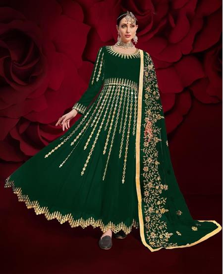 Picture of Exquisite Green Anarkali Salwar Kameez