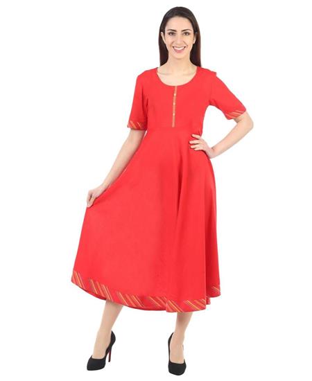 Picture of Well Formed Red Western Dress