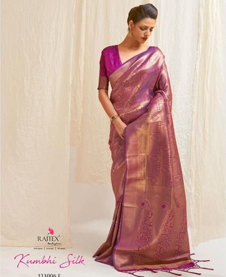 Picture of Stunning Purple+gold Casual Saree