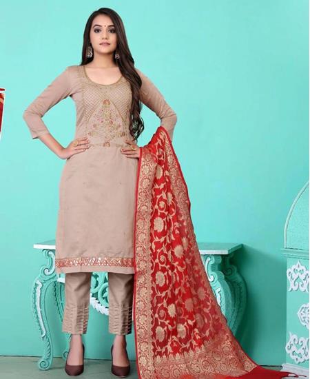 Picture of Bewitching Grey Straight Cut Salwar Kameez