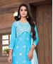 Picture of Charming Blue Straight Cut Salwar Kameez