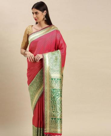 Picture of Beauteous Pink Silk Saree