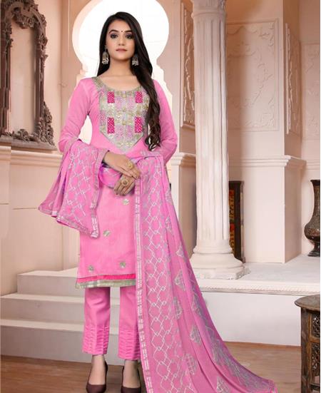 Picture of Appealing Pink Straight Cut Salwar Kameez