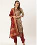Picture of Well Formed Beige Straight Cut Salwar Kameez