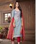 Picture of Lovely Grey Straight Cut Salwar Kameez