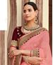 Picture of Ravishing Peach Pink Designer Saree