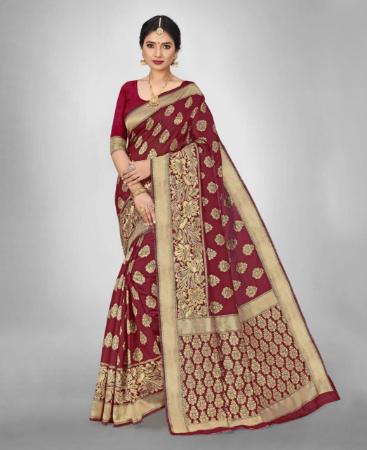 Picture of Stunning Maroon Casual Saree