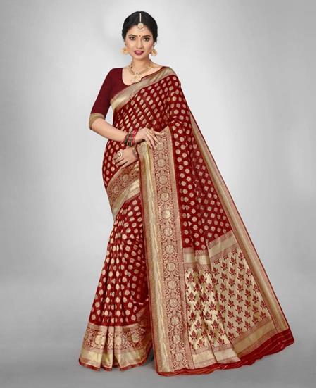Picture of Fascinating Maroon Casual Saree