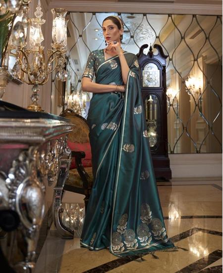 Picture of Gorgeous Rama Green Casual Saree