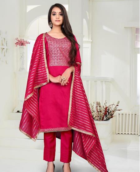 Picture of Admirable Rani Pink Straight Cut Salwar Kameez