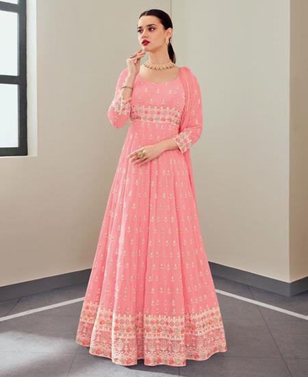 Picture of Sightly Pink Party Wear Salwar Kameez