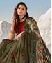 Picture of Good Looking Mahendi Green Net Saree