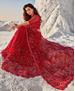 Picture of Lovely Red Party Wear Saree
