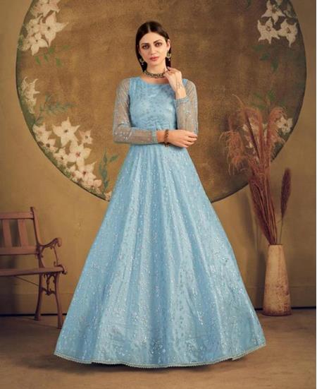 Picture of Sightly Sky Blue Party Wear Gown