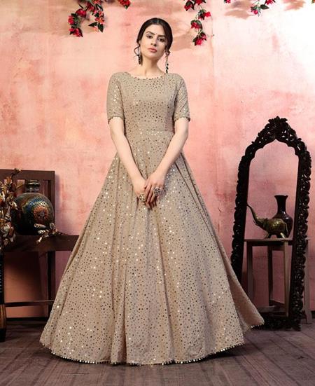 Picture of Ideal Beige Party Wear Gown