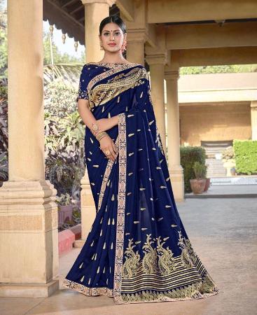 Bewitching Royal Blue Soft Silk Saree with Comely Blouse Pie