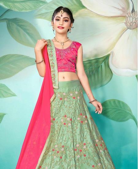 Picture of Comely Pink Kids Lehenga Choli
