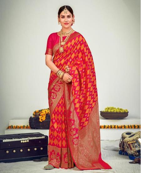Picture of Lovely Pink Silk Saree