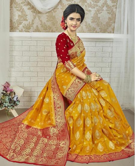 Picture of Marvelous Yellow Designer Saree