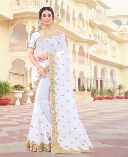 Picture of Charming White Casual Saree