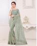 Picture of Appealing Dusty Pista Net Saree