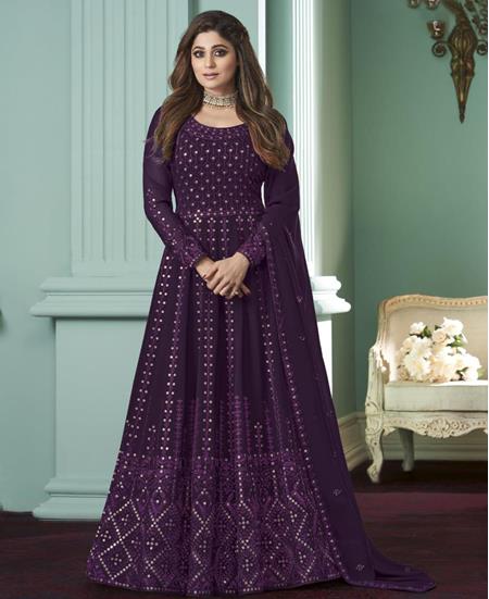Picture of Ideal Purple Anarkali Salwar Kameez