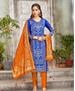 Picture of Sightly Royal Blue Straight Cut Salwar Kameez