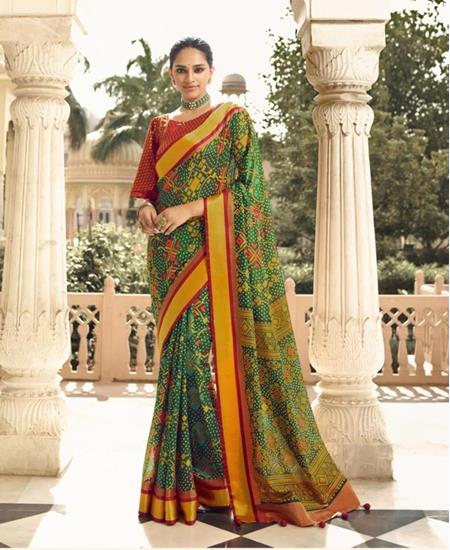 Picture of Gorgeous Green Brasso Saree