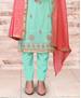 Picture of Exquisite Turquoise Cotton Salwar Kameez