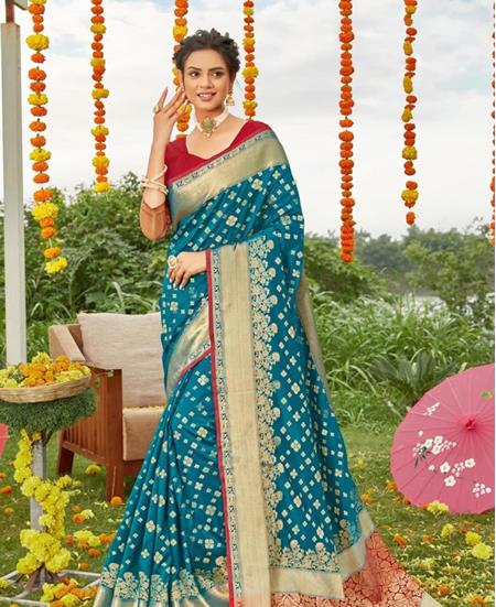 Picture of Magnificent Sky Blue Casual Saree