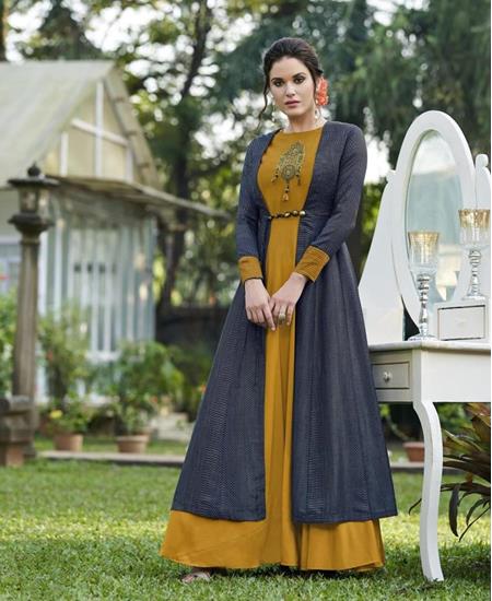 Picture of Grand Musturd Yellow Readymade Gown