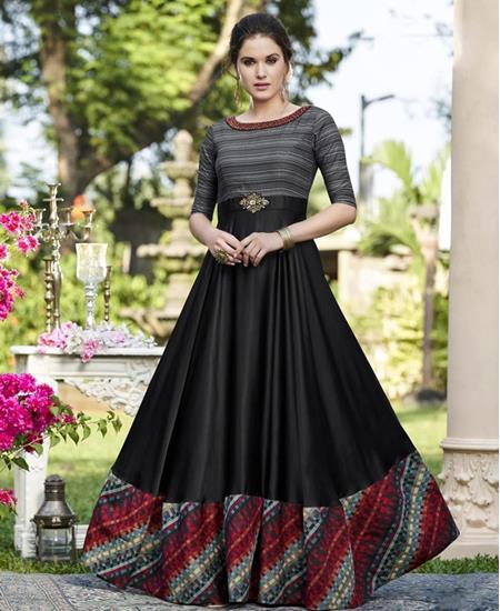 Picture of Admirable Black & Grey Readymade Gown