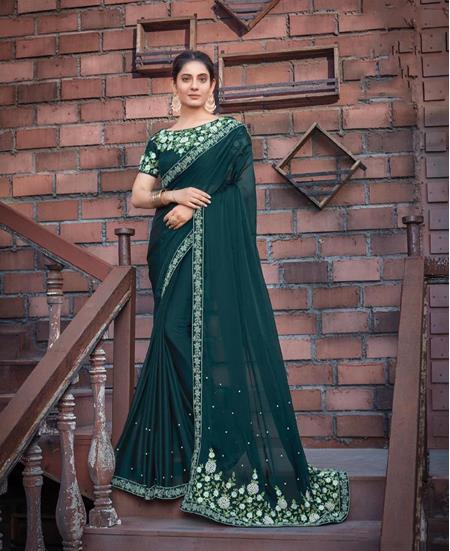 Picture of Appealing Green Designer Saree